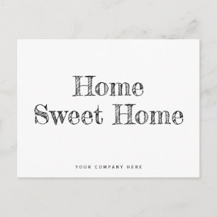 Minimalistische Zuhause Sweet Zuhause New Homeowne Postkarte