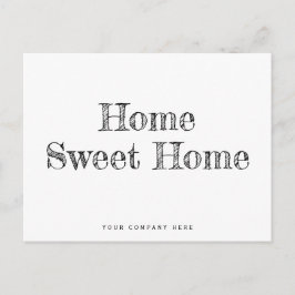 Minimalistische Zuhause Sweet Zuhause New Homeowne Postkarte