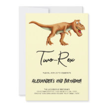 Minimalistische Zwei-Rex Dinosaur Geburtstagsparty
