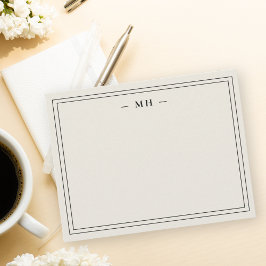 Minimalistische zweigrenzenlose Monogrammkarte für Mitteilungskarte
