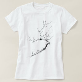 Minimalistische Zweigstelle des zarten Baumes T-Shirt