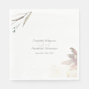 Minimalistische Zweigstelle und Blumenwasserfarbe  Serviette