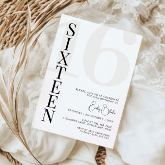 Minimalistischen 16. Geburtstagsparty Einladung