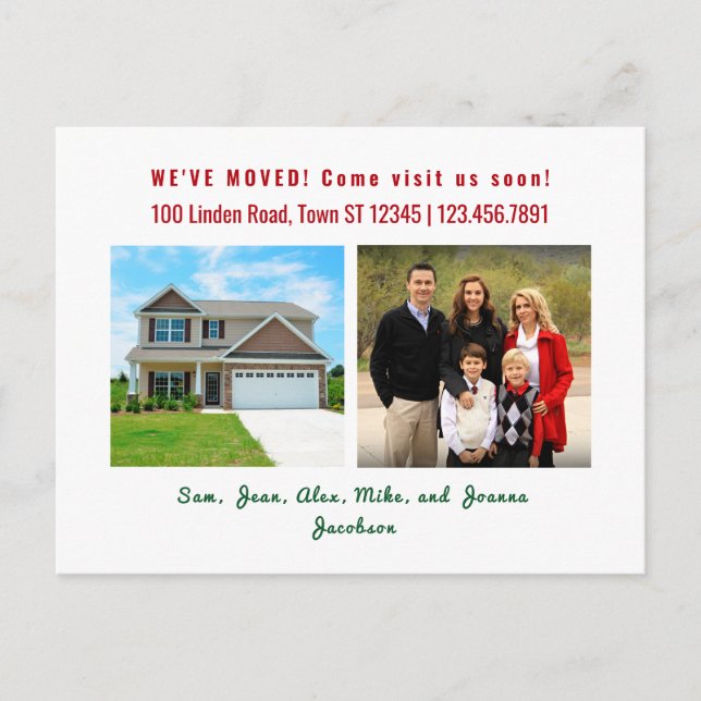 Minimalistischen 2 Fotos Wir bewegten uns Ankündig Postkarte (Vorderseite)