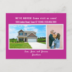 Minimalistischen 2 Fotos Wir haben die Ankündigung Postkarte