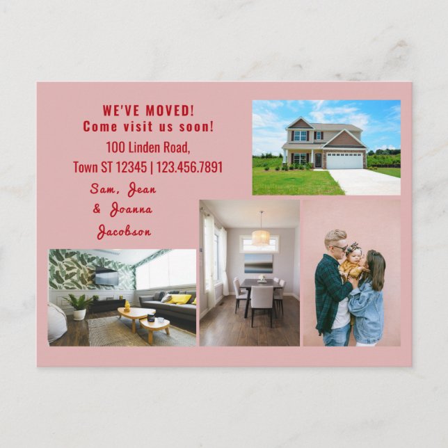 Minimalistischen 4 Fotos Wir bewegten uns Ankündig Postkarte (Vorderseite)