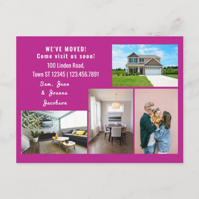 Minimalistischen 4 Fotos Wir bewegten uns Ankündig Postkarte (Vorderseite)