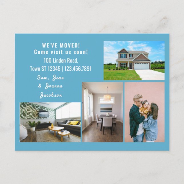 Minimalistischen 4 Fotos Wir bewegten uns Ankündig Postkarte (Vorderseite)