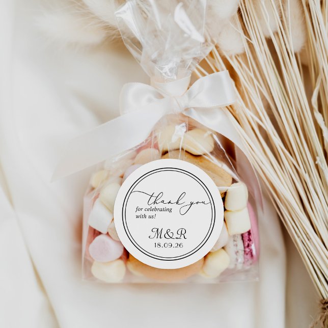 Minimalistischen Schwarz-weißen Dank Sticker Gefal (Von Creator hochgeladen)