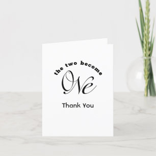 Minimalistischen zwei werden eine Hochzeitkarte Dankeskarte