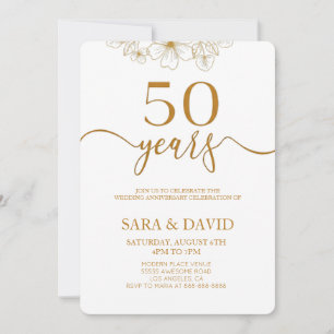 Minimalistischer 50-jähriger Hochzeitstag Einladung