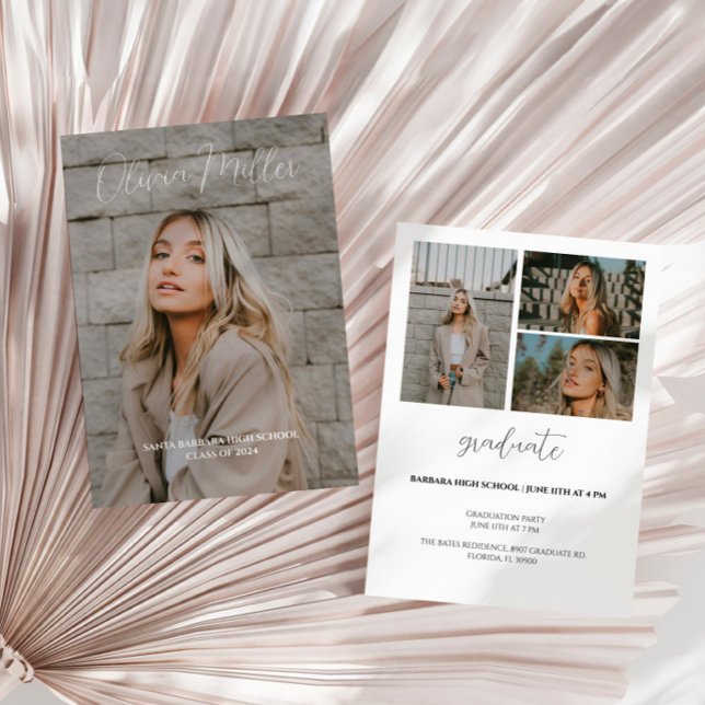 Minimalistischer Abschluss Ankündigung Moderner Gr (Von Creator hochgeladen)