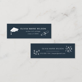 Minimalistischer Abschluss Icon Name Card Navy Blu Mini Visitenkarte