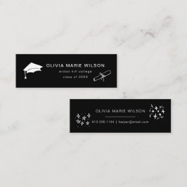 Minimalistischer Abschluss Icon Name Card Schwarz Mini Visitenkarte