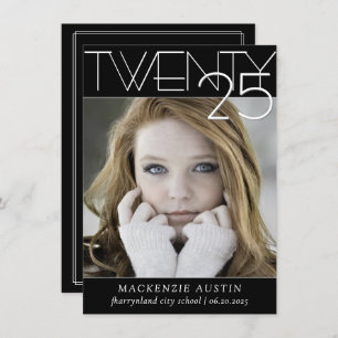 Minimalistischer Abschluss   Schwarzes und Weißes  Ankündigung