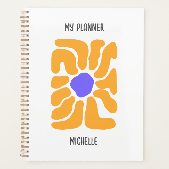 Minimalistischer Abstrakter Boho-Blume-Planer Planer (Vorderseite)