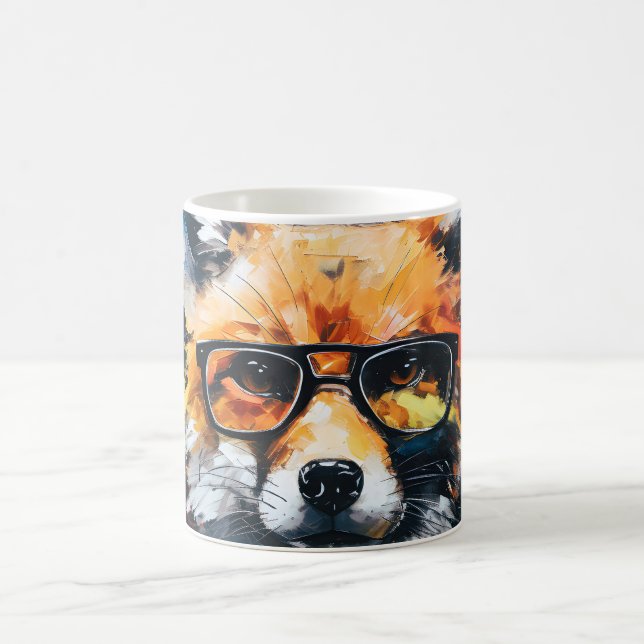 Minimalistischer Abstrakter Fuchs Kaffeetasse (Mittel)