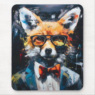 Minimalistischer Abstrakter Fuchs Mousepad