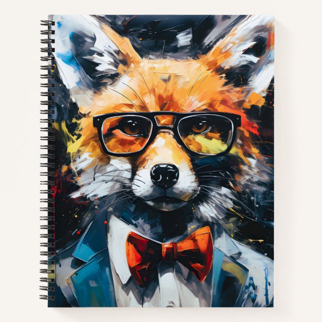 Minimalistischer Abstrakter Fuchs Notizbuch (Vorderseite)