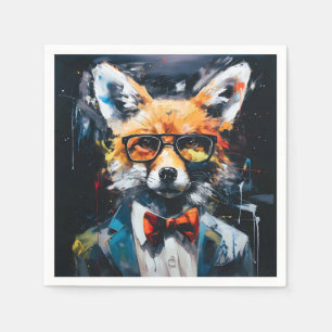 Minimalistischer Abstrakter Fuchs Serviette