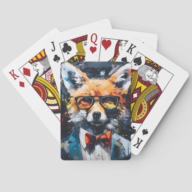 Minimalistischer Abstrakter Fuchs Spielkarten (Rückseite)