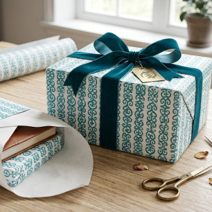Minimalistischer abstrakter geometrischer Türkis Geschenkpapier