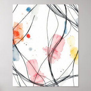 Minimalistischer abstrakter Linienzeichnungs-Druck Poster