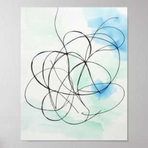 Minimalistischer abstrakter Linienzeichnungsdruck- Poster