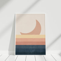 Minimalistischer Abstrakter Mond und Ozean