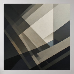 Minimalistischer abstrakter neutraler diagonaler S Poster