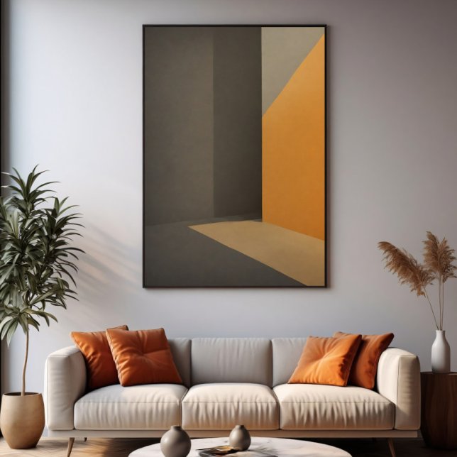 Minimalistischer abstrakter Orange und Grau Poster (Von Creator hochgeladen)