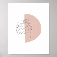 Minimalistischer Abstrakter Palmenblättriger Rosa