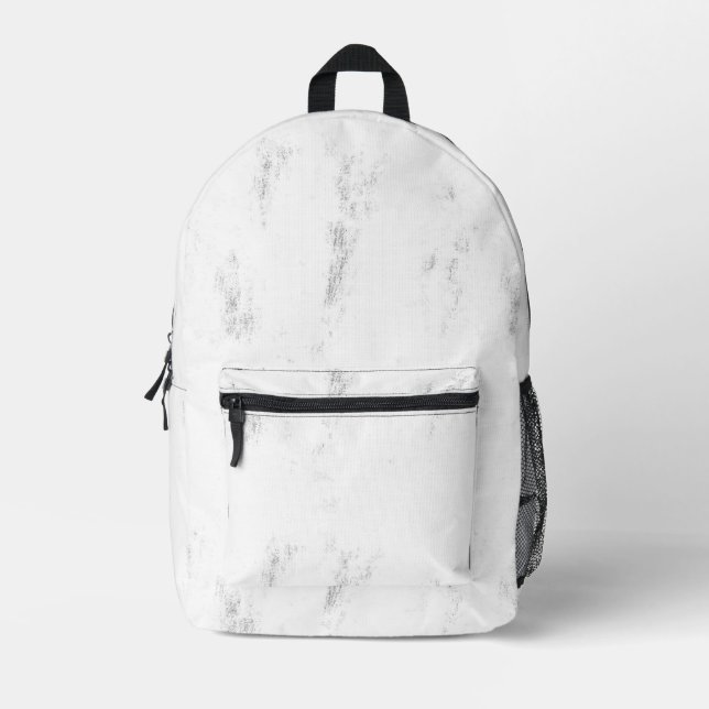 Minimalistischer abstrakter Textur weißer Rucksack (Vorderseite)
