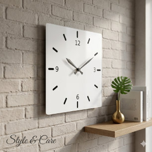 Minimalistischer Acrylplatz, 10,75" Wall Clock Quadratische Wanduhr