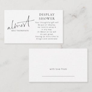 Minimalistischer Almost Mrs Display Dusche Begleitkarte