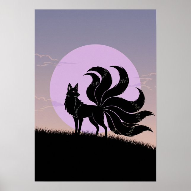 Minimalistischer Anime-Fuchs Poster (Vorne)