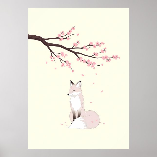 Minimalistischer Anime-Fuchsgeist Poster (Vorne)
