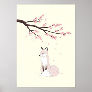 Minimalistischer Anime-Fuchsgeist-Poster Poster