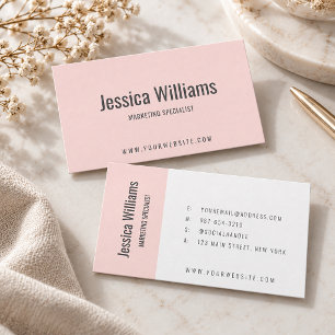 Minimalistischer anpassbarer professioneller Rosa- Visitenkarte