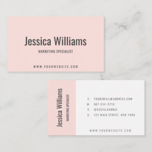 Minimalistischer anpassbarer professioneller Rosa- Visitenkarte