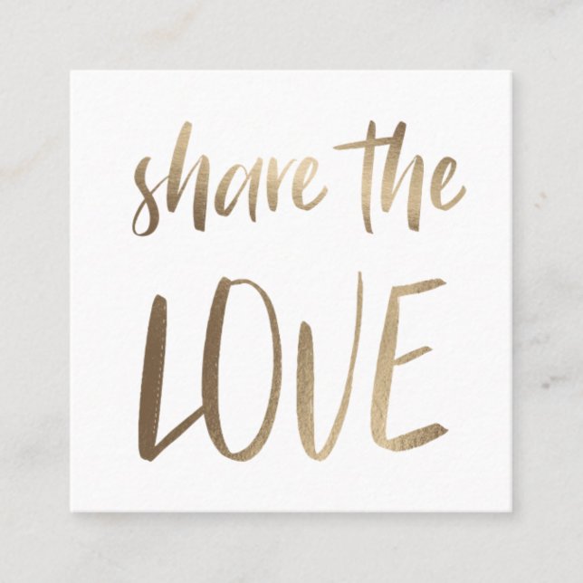 Minimalistischer Anteil an der Liebe | Loyalitätsk Quadratische Visitenkarte (Vorderseite)