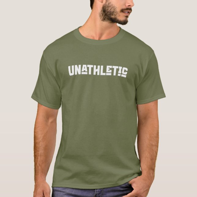 Minimalistischer Anti-Fitness-Zitat Unthletischer  T-Shirt (Vorderseite)