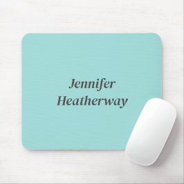 Minimalistischer Aqua-Blau-individuelle Name Mousepad