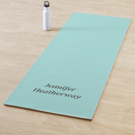 Minimalistischer Aqua-Blau-individuelle Name Yogamatte