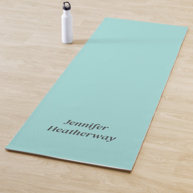Minimalistischer Aqua-Blau-individuelle Name Yogamatte (Beispiel)