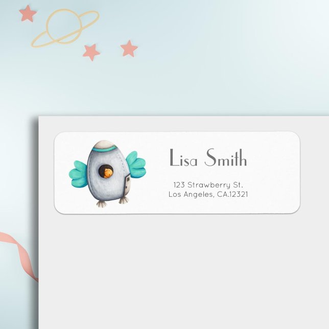 Minimalistischer Astronautenvogel mit Raumschiff K (Von Creator hochgeladen)