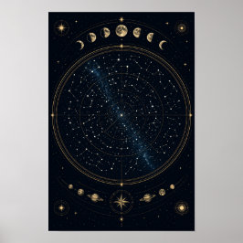 Minimalistischer Astronomie-Sternenkarte-Poster fü Poster