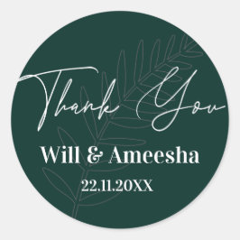 Minimalistischer Aufkleber aus grünem Leaf