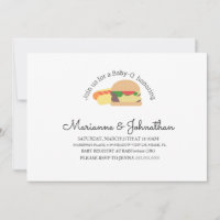 Minimalistischer Baby-Shower-BBQ-Burger-Hot-Dog