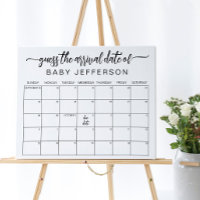 Minimalistischer Baby Shower Schätztermin-Kalender